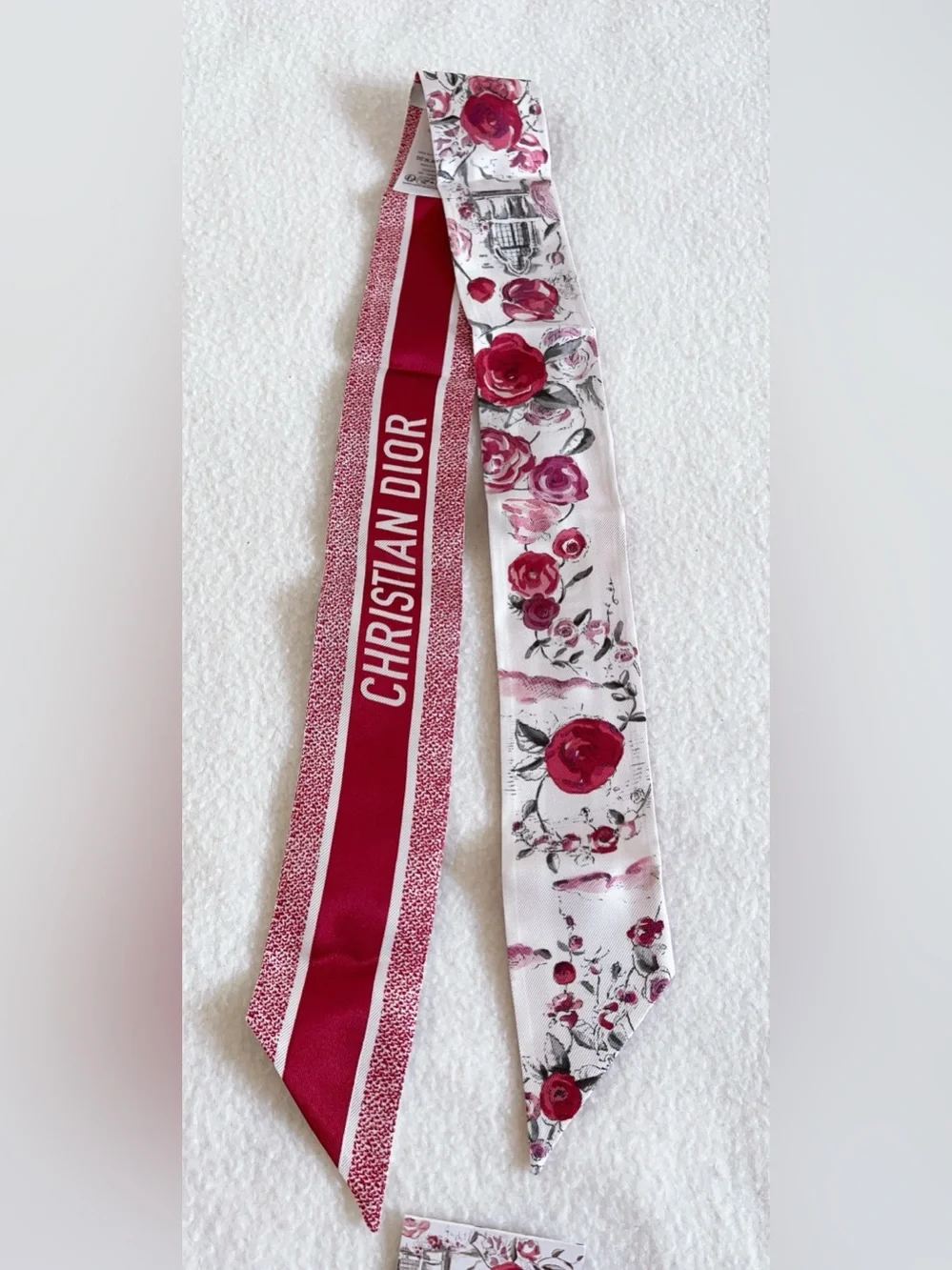 Dior red scarf